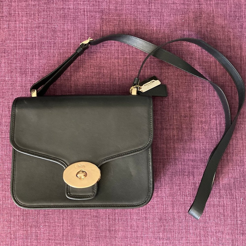 Coach Crossbody Handbag Soft Black Leather